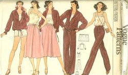 7115  Vogue 1970s BLOUSON JACKET, TOP,  SKIRT, PANTS, SHORTS PATTERN 14,  12, or 10 choice